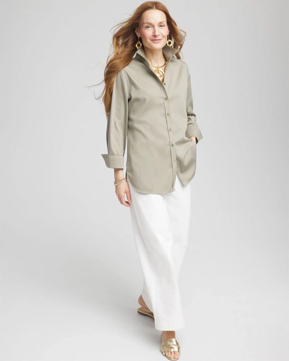 3/4 Sleeve Stretch Shirt click to view larger image.