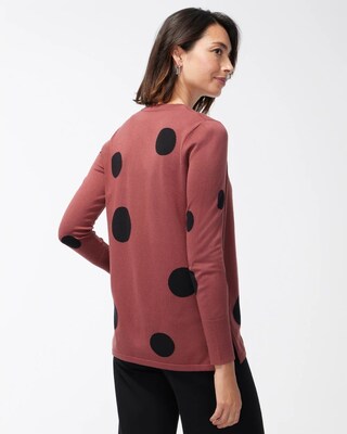 Spun Rayon Dots Split Cuff Cardigan