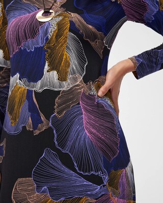 Abstract Print Column Dress