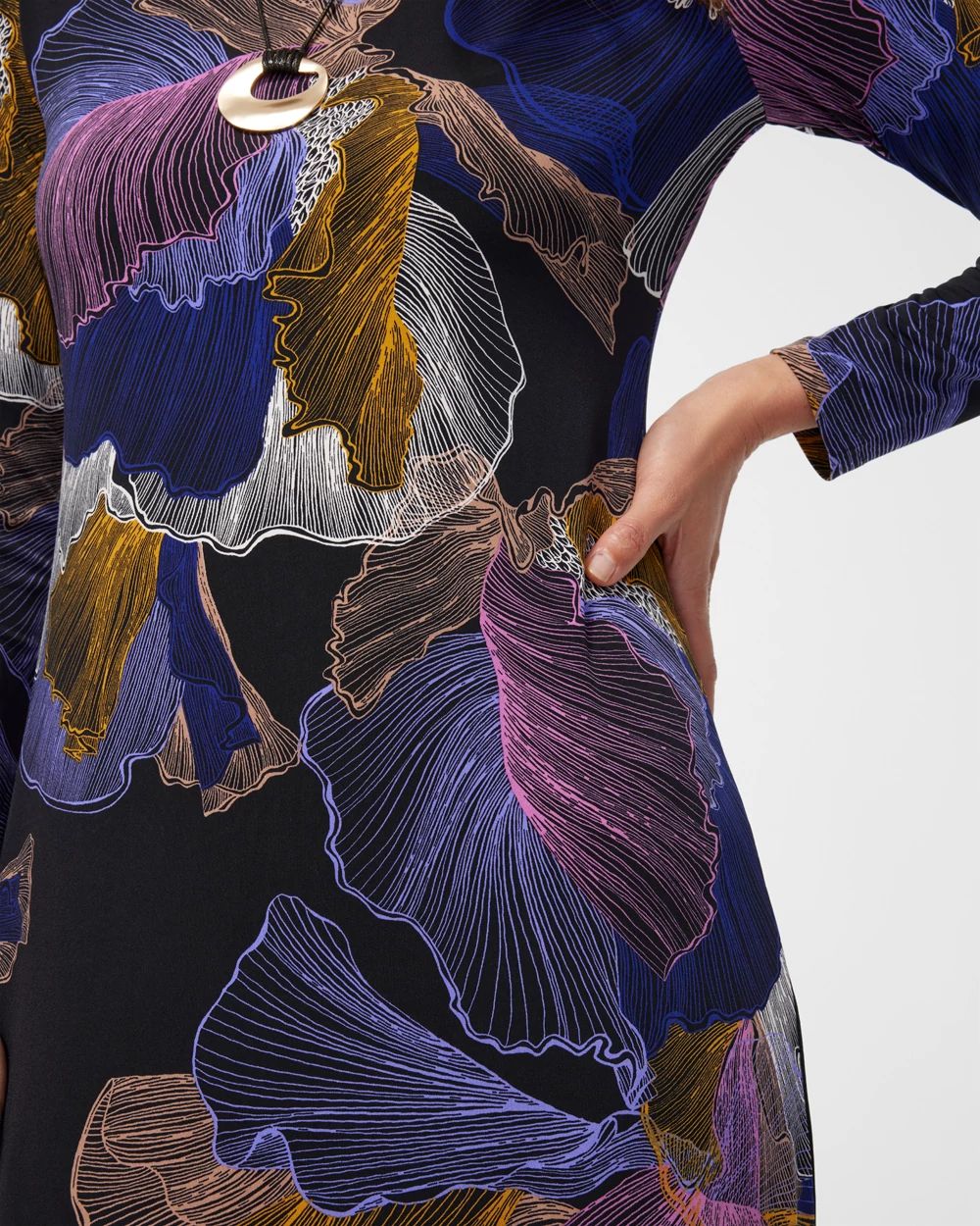 Abstract Print Column Dress