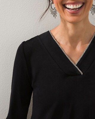 Travelers V-Neck Sparkle-Trim Top