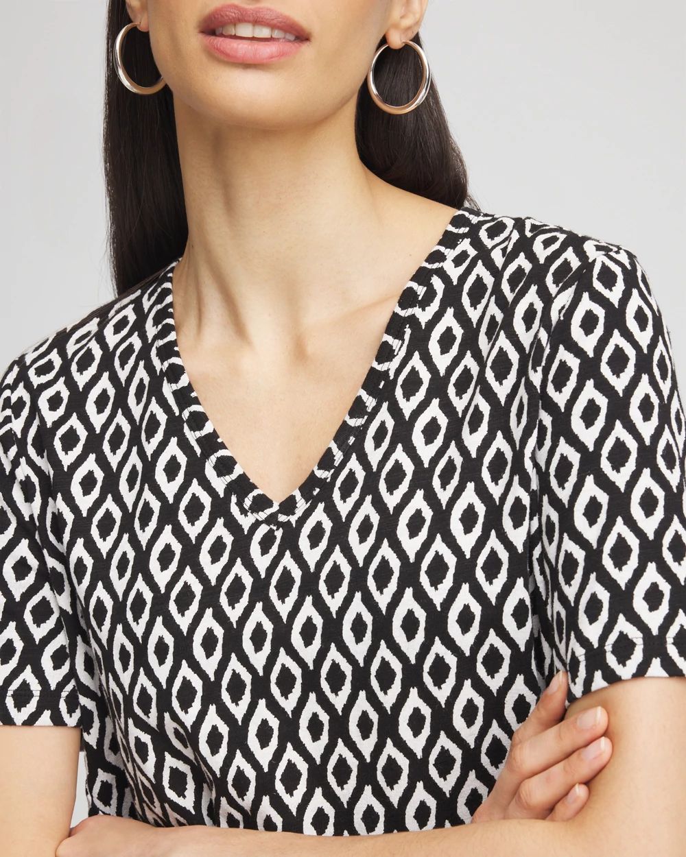 Graphic Slub V-Neck Tee