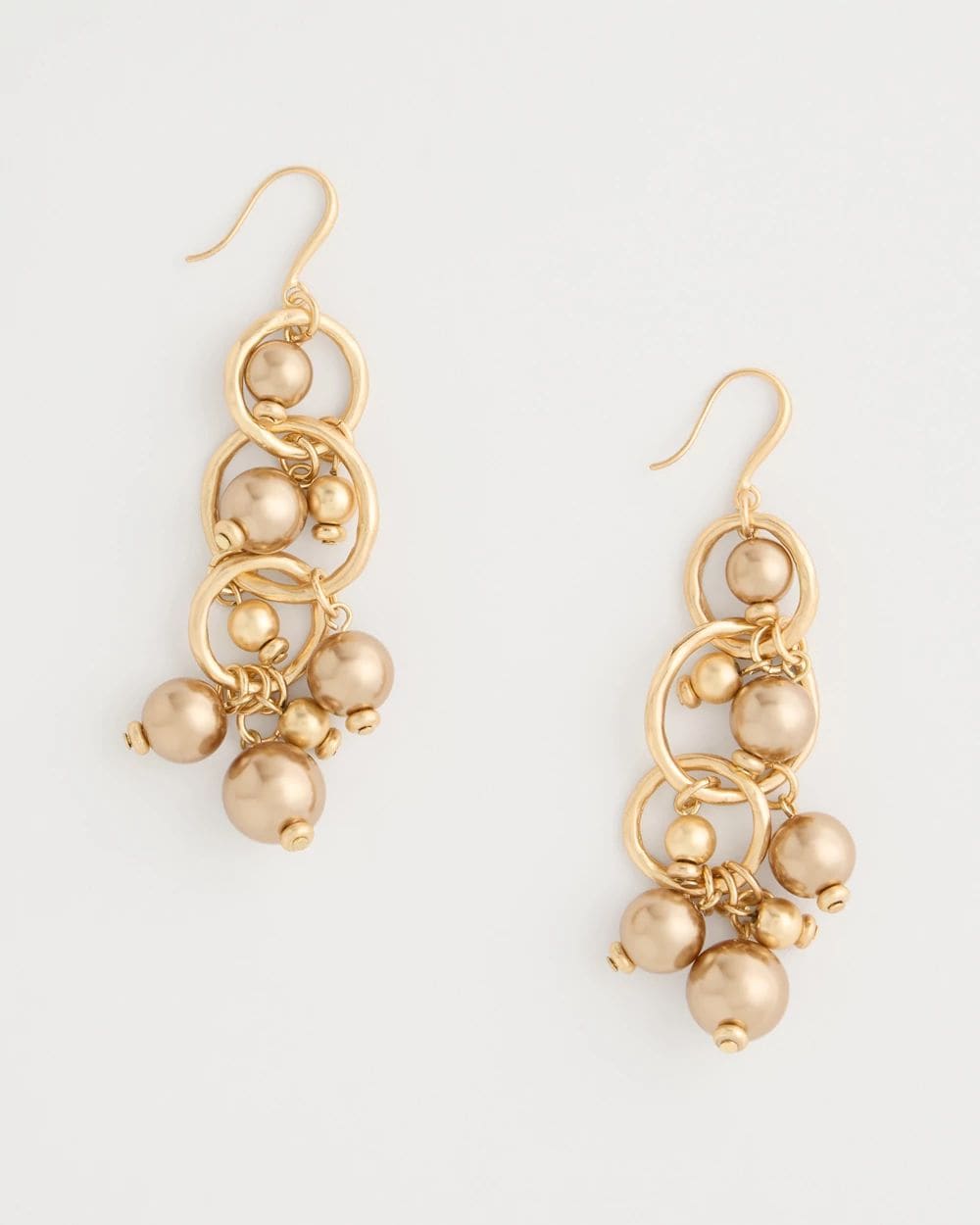 Mocha Faux Pearl Cluster Earrings