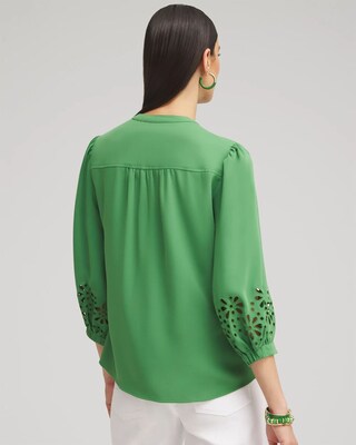 Satin Eyelet Top
