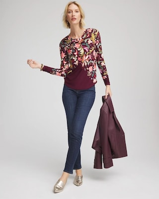 Touch of Cool™ Paisley Cowl Neck Tee click to view larger image.