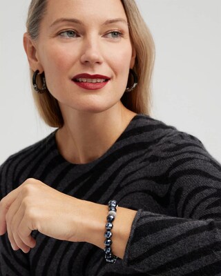 Sodalite Pavé Fireball Stretch Bracelet