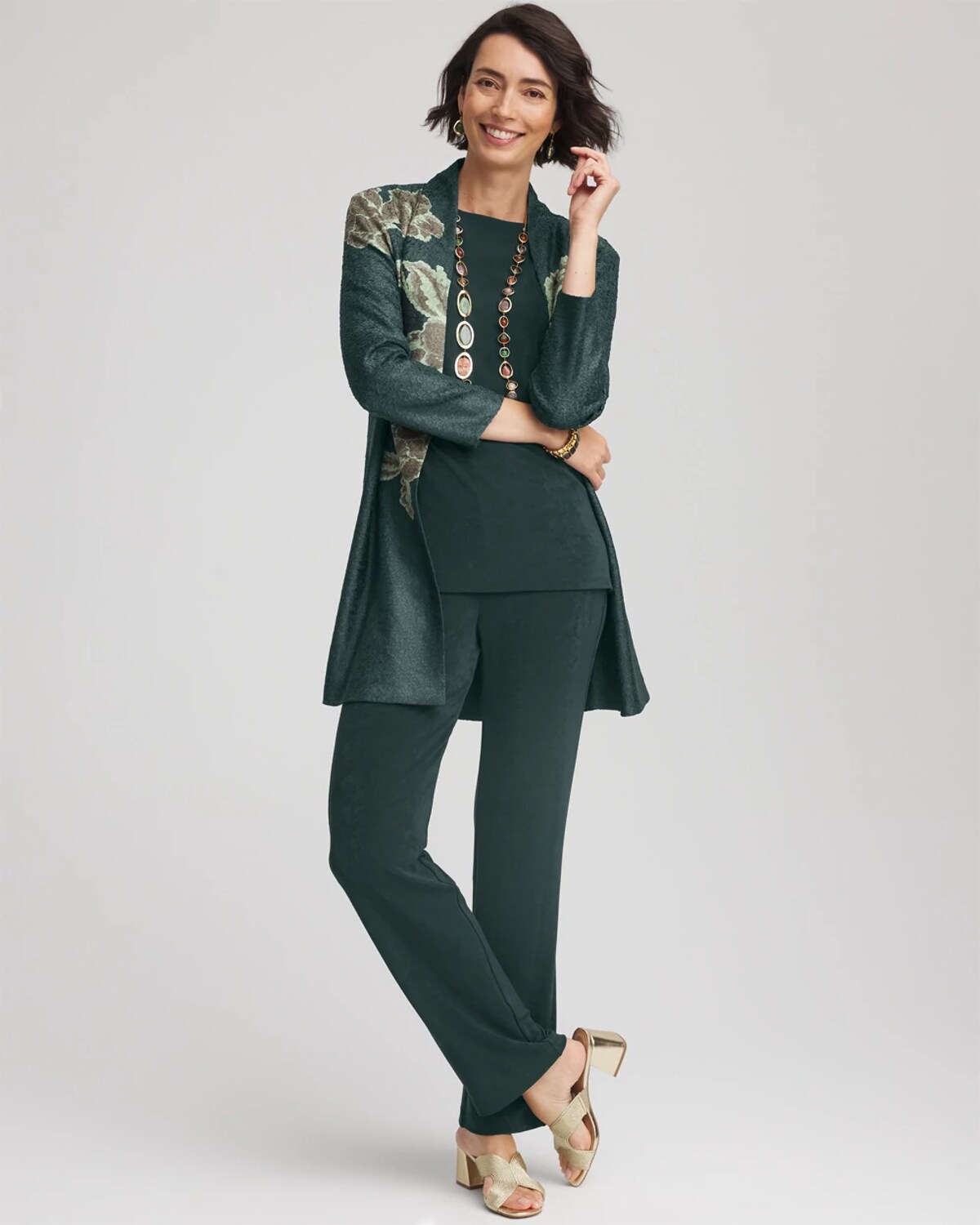 Chico's Travelers Pants In Darkest Spruce In Green