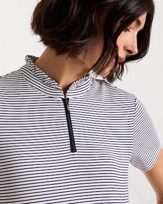 Zenergy® UPF Ruffle Striped Half Zip click to view larger image.