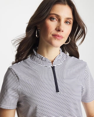 Zenergy® UPF Ruffle Striped Half Zip click to view larger image.
