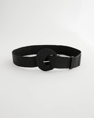 Raffia Wrapped Stretch Belt