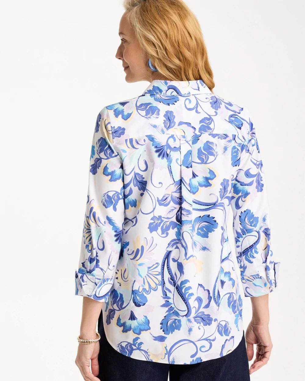 No Iron™ Stretch Paisley Shirt click to view larger image.