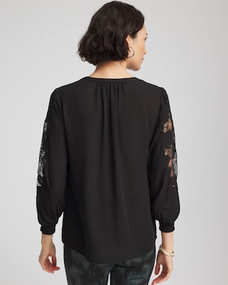 Crepe Banded Collar Blouse click to view larger image.