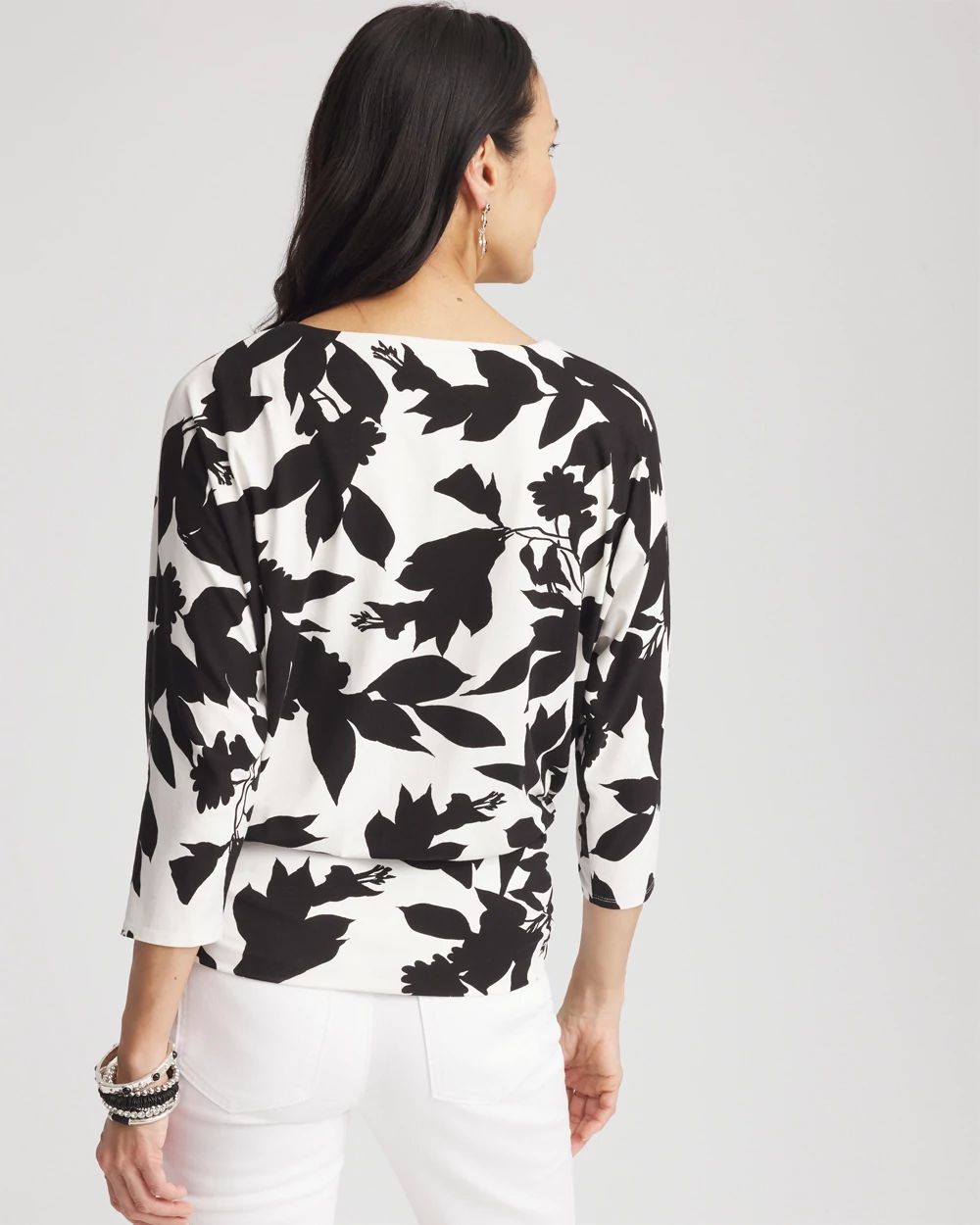 Touch of Cool™ Floral Banded-Hem Top click to view larger image.