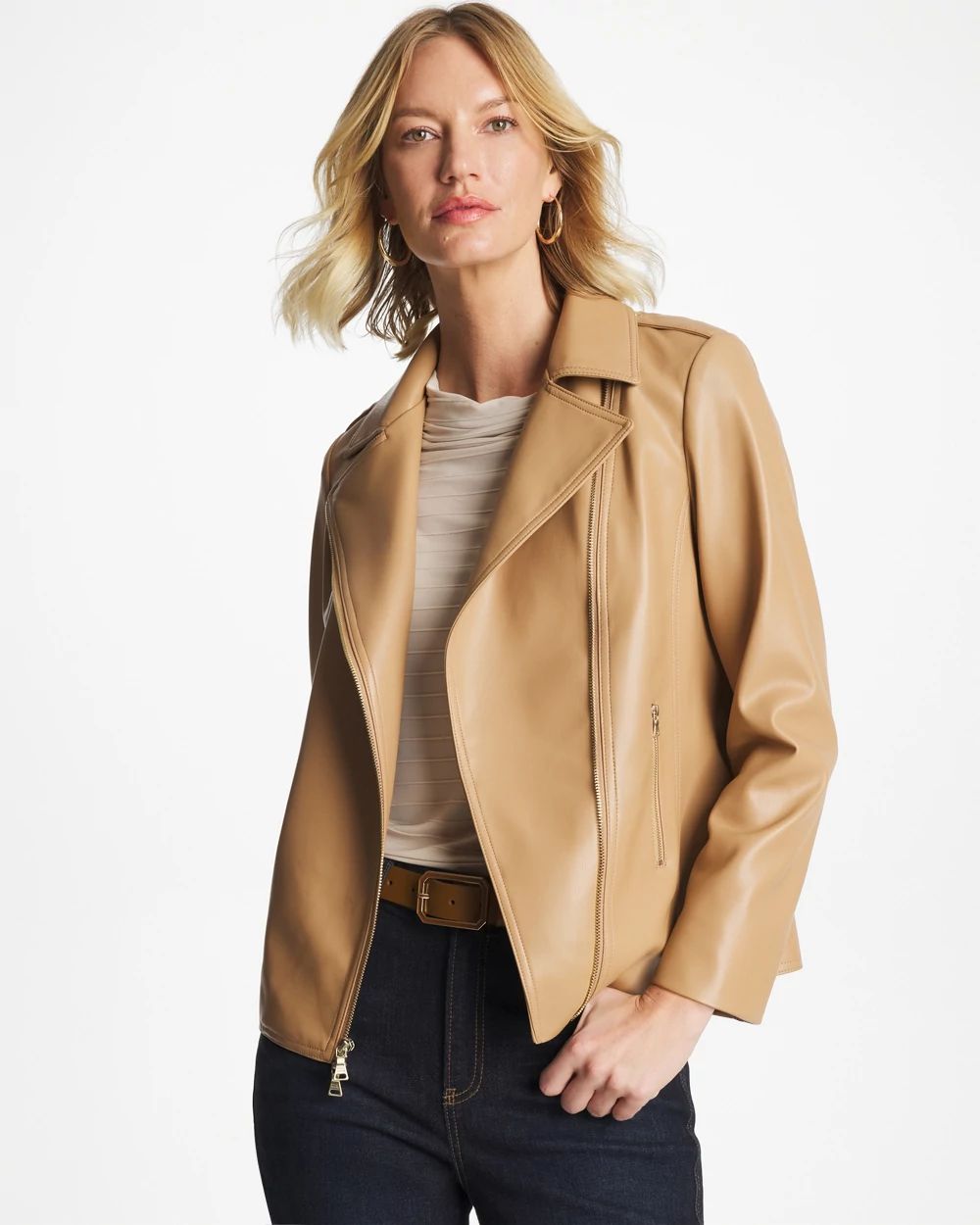 Faux Leather Moto Jacket