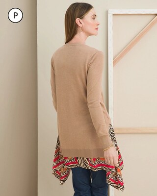 Petite Scarf Hem Cardigan