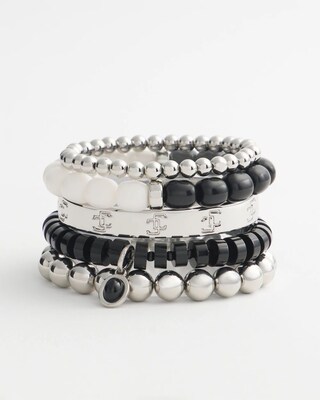 Black Agate Drop Off Stretch Bracelet