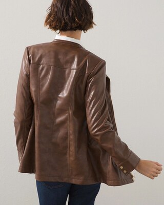Relaxed Faux Leather Moto Jacket