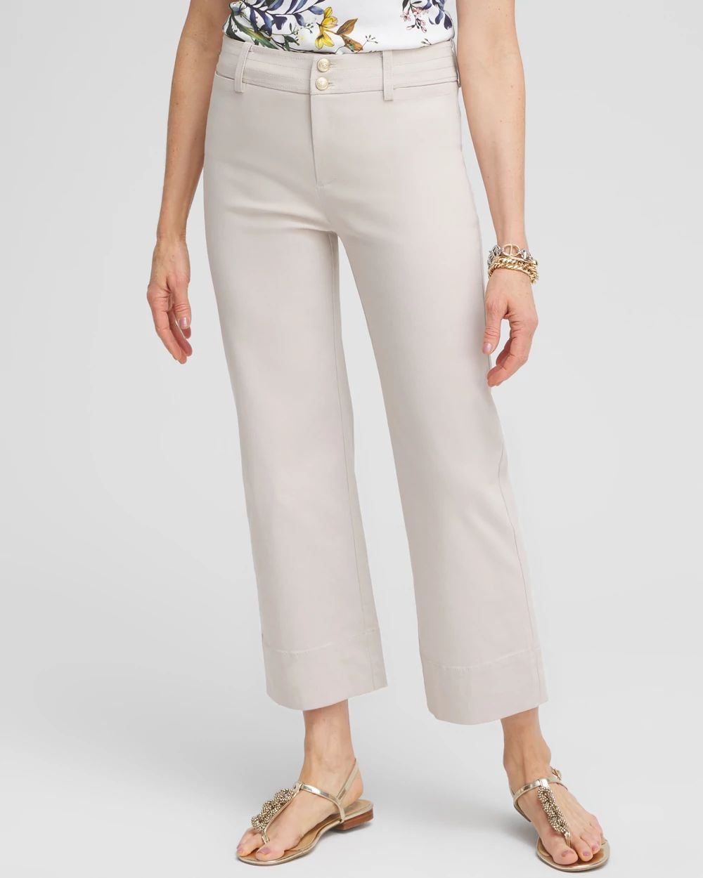 Petite Trapunto Wide Leg Cropped Pants