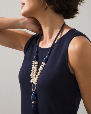 Faux Shell Tassel Necklace