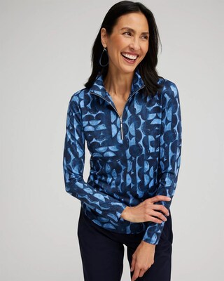 Zenergy® UPF Half Moon Print Long Sleeve Top