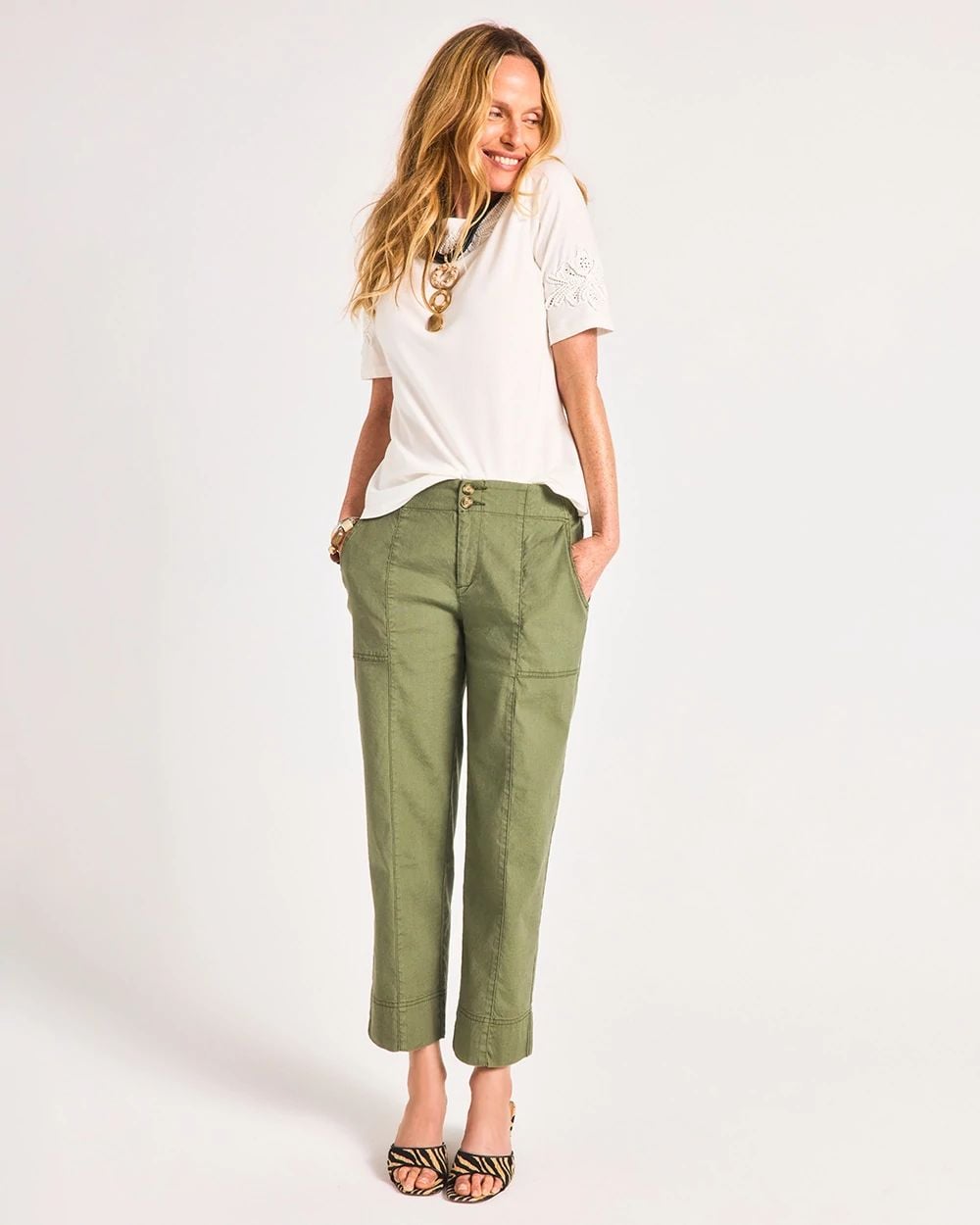 Relaxed Linen Crop Pant