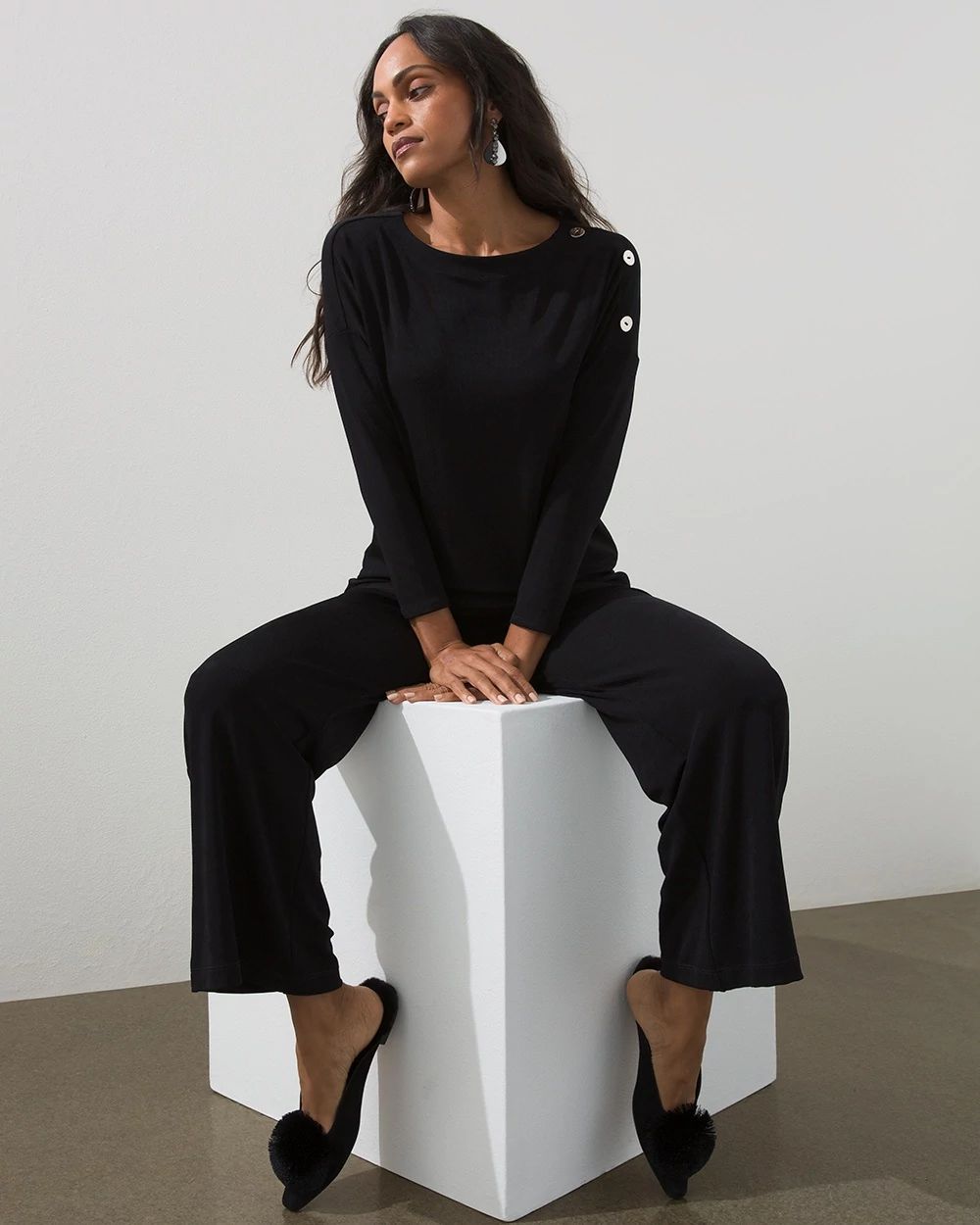 Travelers Classic Button-Trim Top