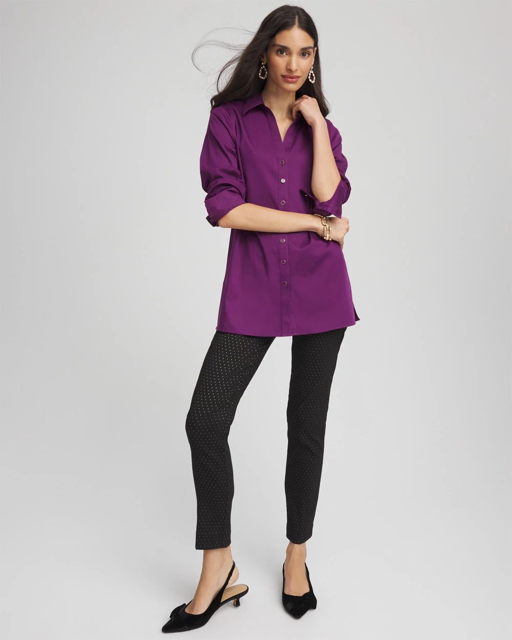 No Iron™ Novelty Button Tunic click to view larger image.