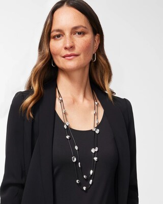 Silver Tone Multistrand Necklace