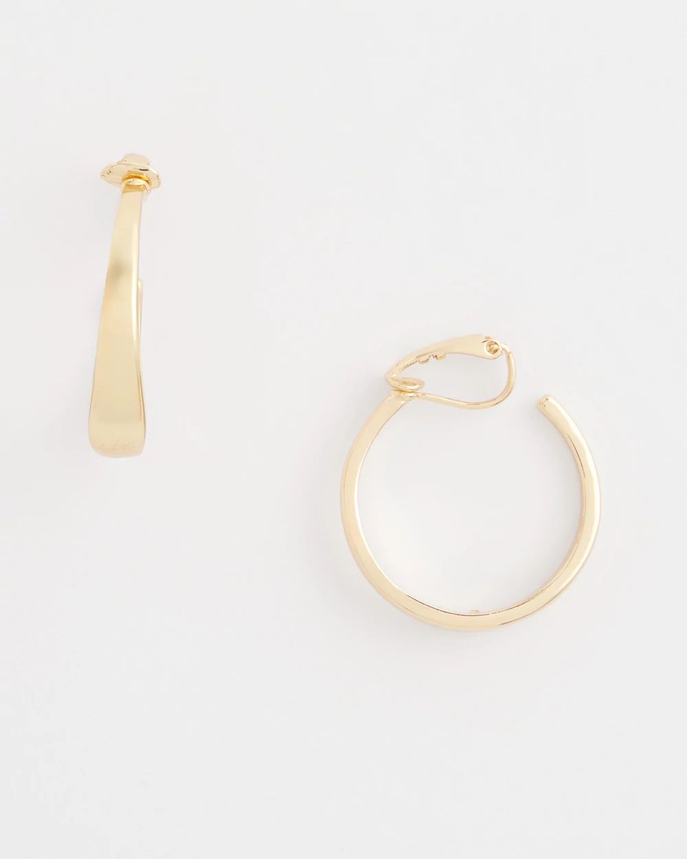 No Droop™ Gold Tone Hoop Clip-On Earrings click to view larger image.