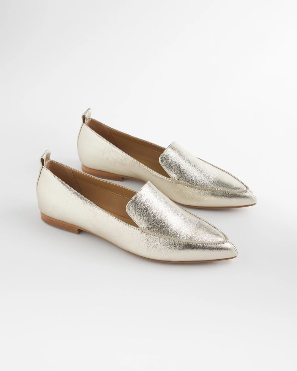 Gold Metallic Leather Loafer click to view larger image.