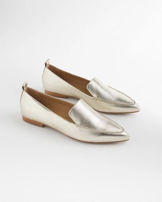 Gold Metallic Leather Loafer click to view larger image.