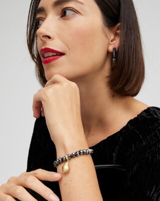 Gold Dangle Stretch Bracelet