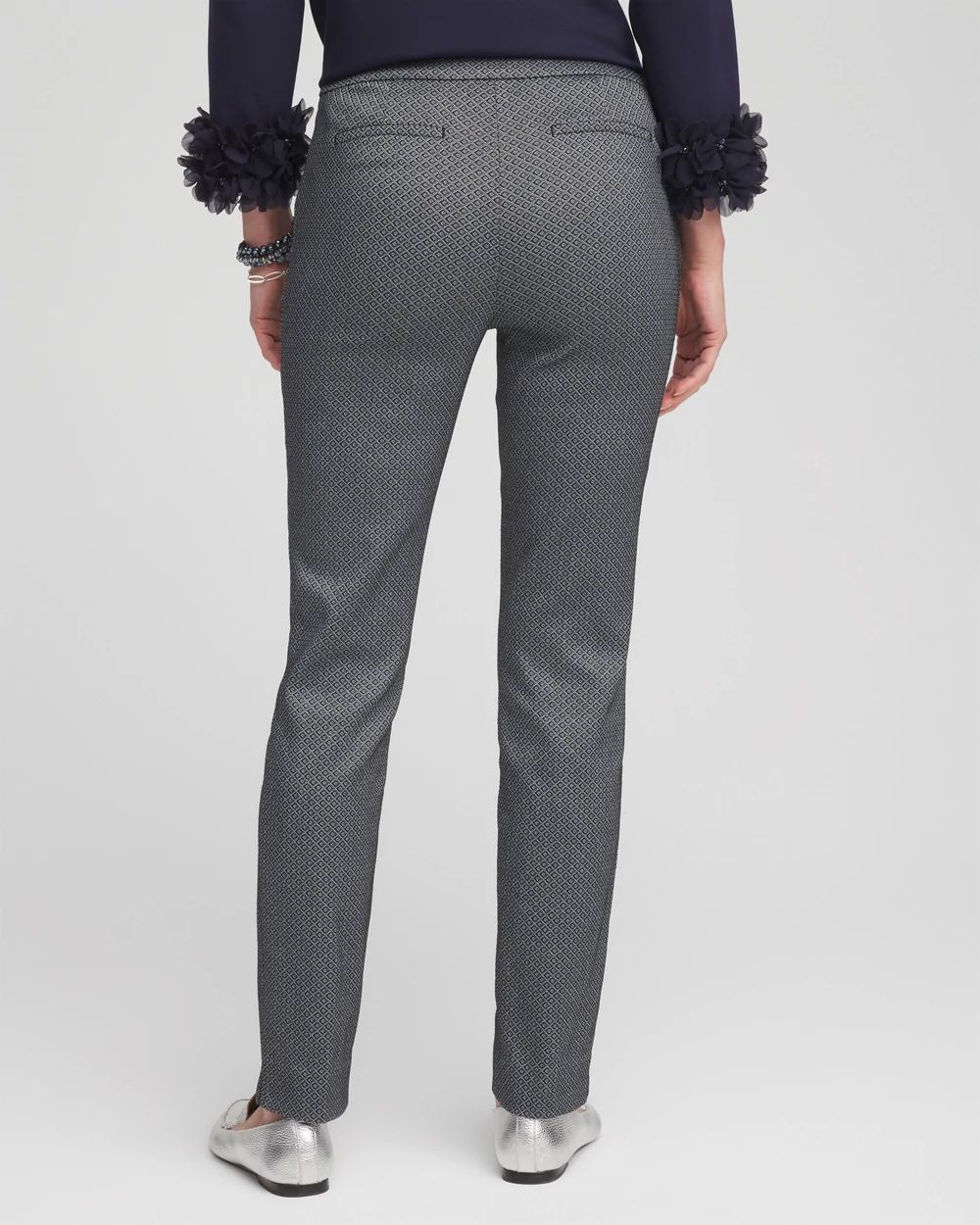 Brigitte Diamond Print Slim Ankle Pants
