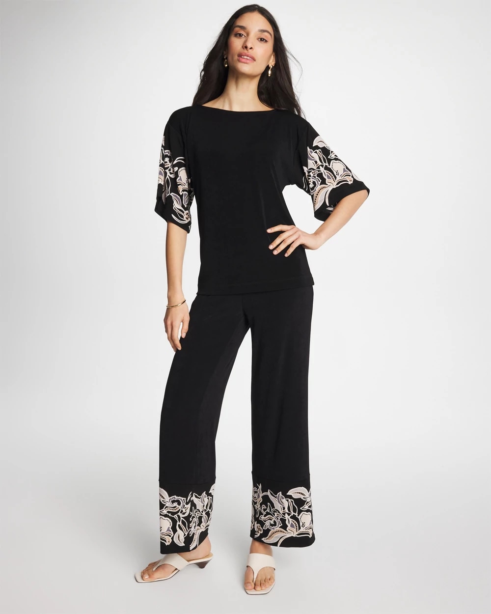 Travelers™ Border Kimono Sleeve Top