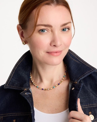 Multi-Color Tennis Necklace click to view larger image.