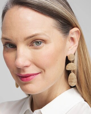 Gold Tone Linear Drop Earrings