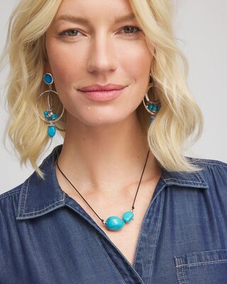 Convertible Turquoise Charm Necklace click to view larger image.