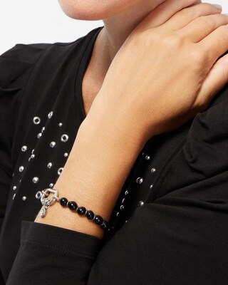 Black Agate Carabiner Bracelet