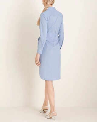 Striped Tie-Waist Shirt Dress
