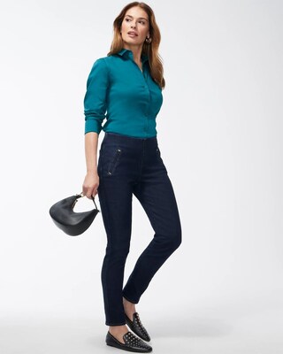Juliet Pull-On Slim Ankle Jeans