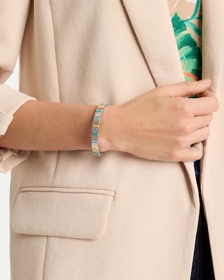 Glam Teal Slice Stretch Bracelet click to view larger image.