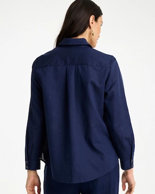 Linen Flower Embellished Blouse click to view larger image.