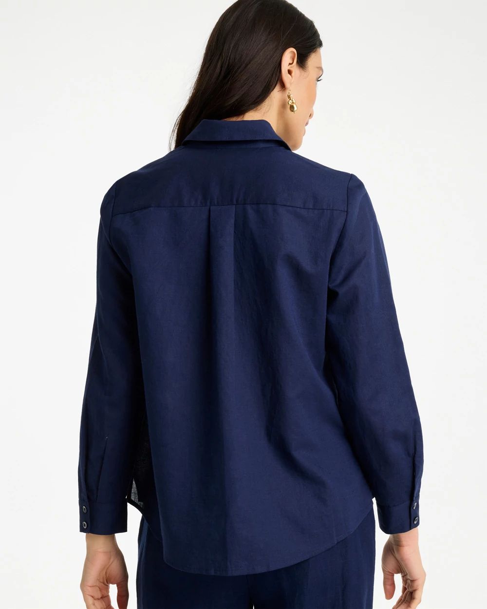 Linen Flower Embellished Blouse