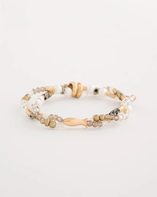 Jasper Stone Beaded Stretch Bracelet