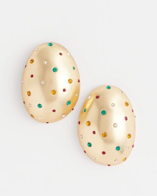 Multicolor Pavé Stud Earrings