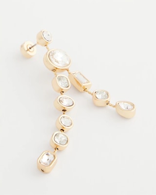 Bezel Set Linear Goldtone Earrings click to view larger image.