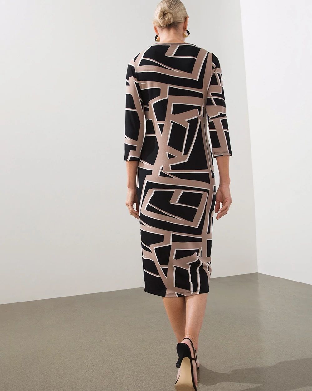 Travelers Abstract Print Classic Dress