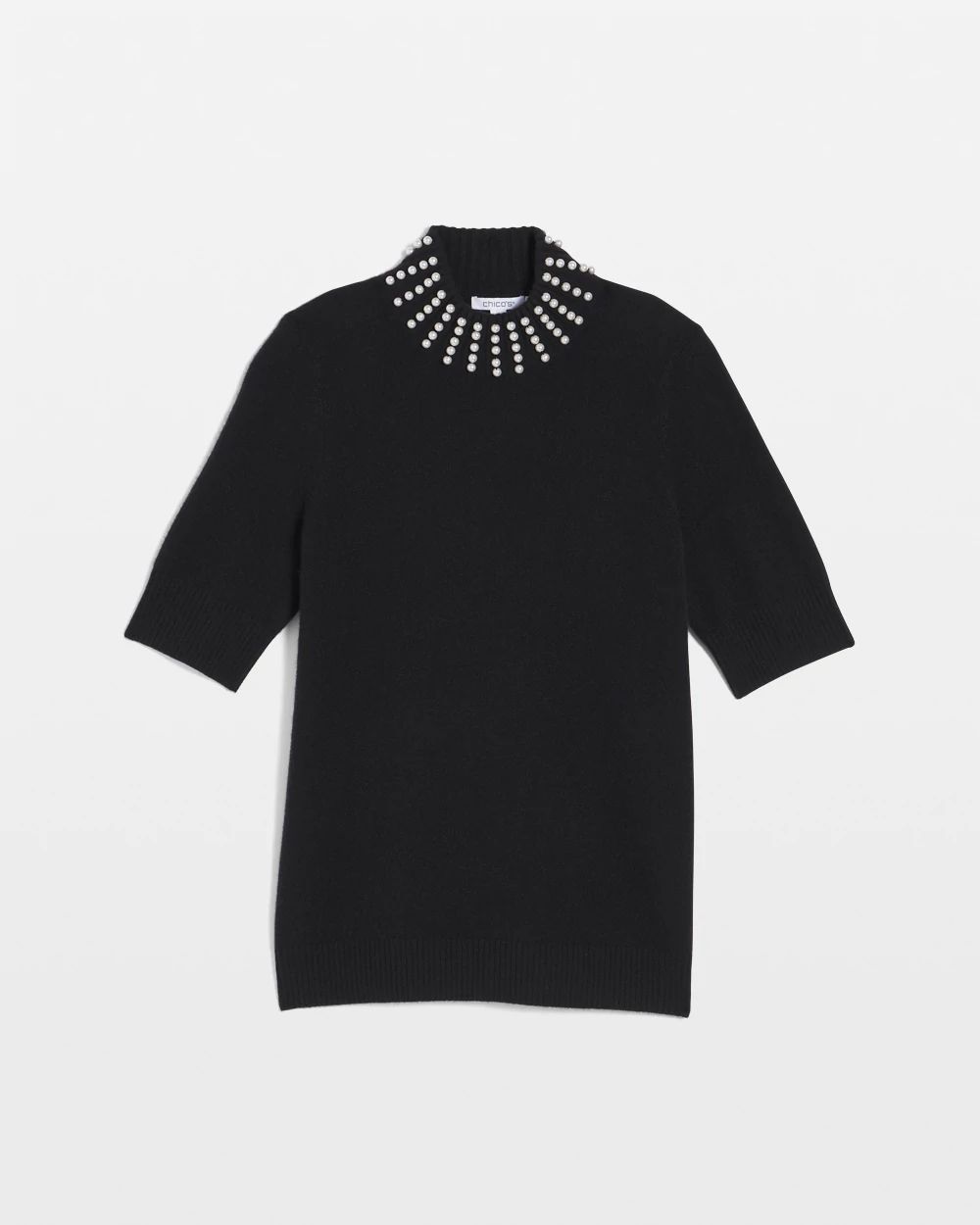 Cashmere Pearl Mockneck Sweater