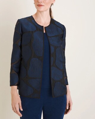 Travelers Collection Giraffe-Print Organza Jacquard Jacket