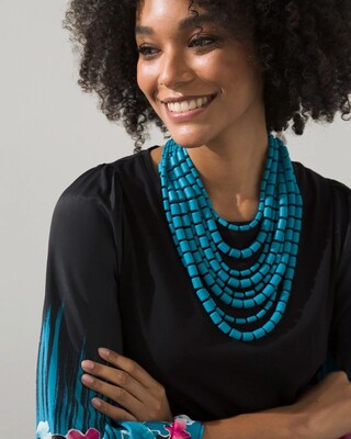 Short Beaded Multistrand Necklace